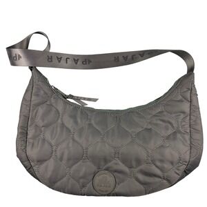 Pajar Canada Quilted Nylon Hobo Bag Charcoal Grey Orange Lining Puffer Shoulder